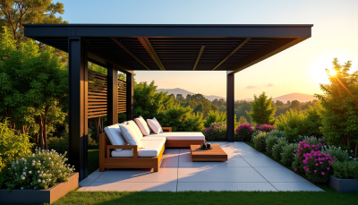 Aménager un jardin haut de gamme avec une pergola bioclimatique design