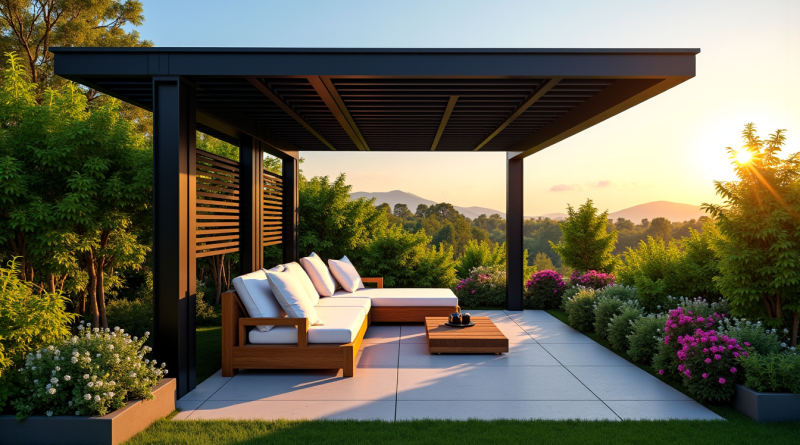 Aménager un jardin haut de gamme avec une pergola bioclimatique design