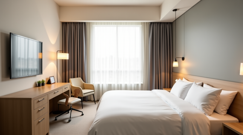 Un hôtel simple conçu pour un hébergement rapide et sans superflu.